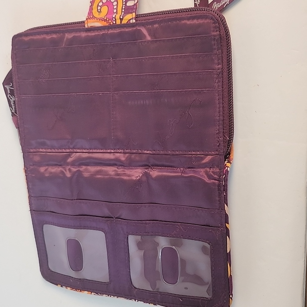 Vera Bradley purple & orange pattern wallet. - Picture 7 of 12